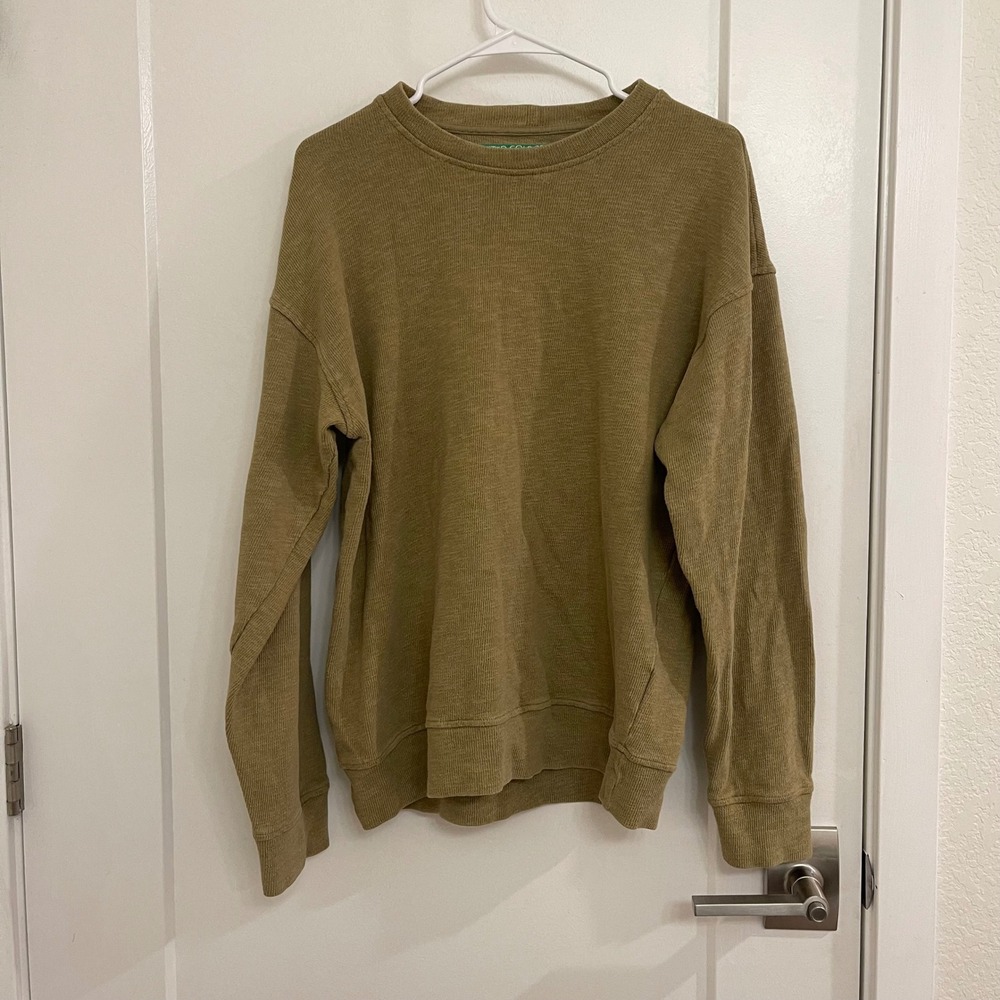 United Colors Of Benetton Green Crew Neck Casual Sweater Shirt Cotton